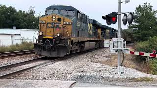 Approaching Dresden st waycross ga empty coal unit train northbound and CSX employee 