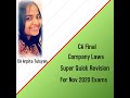CA Final - Company Law Super Quick Revision by CA Arpita Tulsyan - Nov 2020