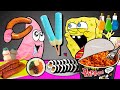 Spongebob vs patrick convenience store food mukbang  mukbang animation  slime cat