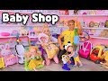 Barbie &amp; Ken Doll Family Baby Shopping 👶🛍 Day 바비 캔 아기 인형 가족 아기용품점 쇼핑하기!