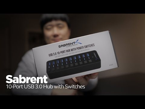 Sabrent 10-Port USB 3.0 Hub with Switches - So Useful!