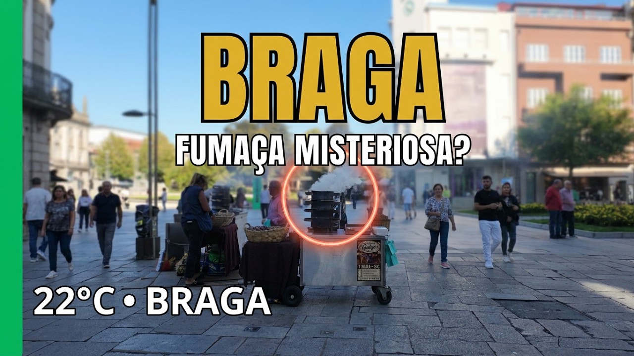VOCÊ SABE O QUE É ESTA FUMAÇA NO CENTRO DE BRAGA? - WALKING TOUR BRAGA PORTUGAL