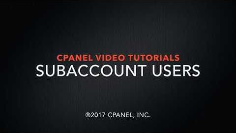 How to create user account at CPanel