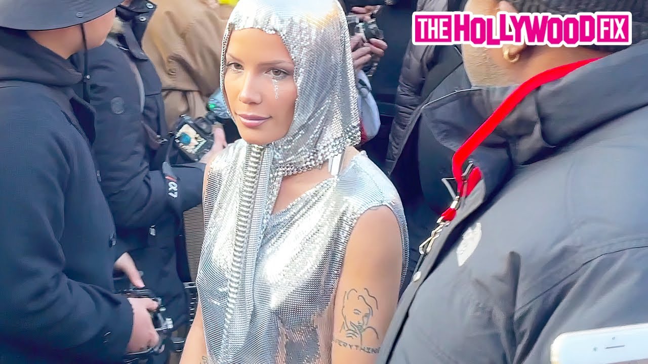 Halsey Rocks A Silver Futuristic Dress At The Paco Rabanne Show During Fashion Week In Paris, France