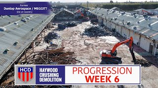Dunlop Aviation Meggitt Former Site Demolition Progression Week 6 - Hcd Demolition Ltd.