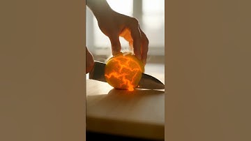 Molten Lava Lemon ASMR Slicing – Surreal Macro Fruit #LavaFruit #ASMR #Satisfying #Macro #Surreal