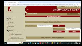 How to upload clearance certificate on the Case Management System