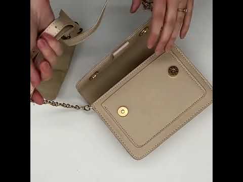 Жіноча класична сумка через плече крос-боді бежева, видео 1