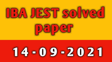 IBA jest solved past papers | IBA Test 2021 | date 14 09 2021