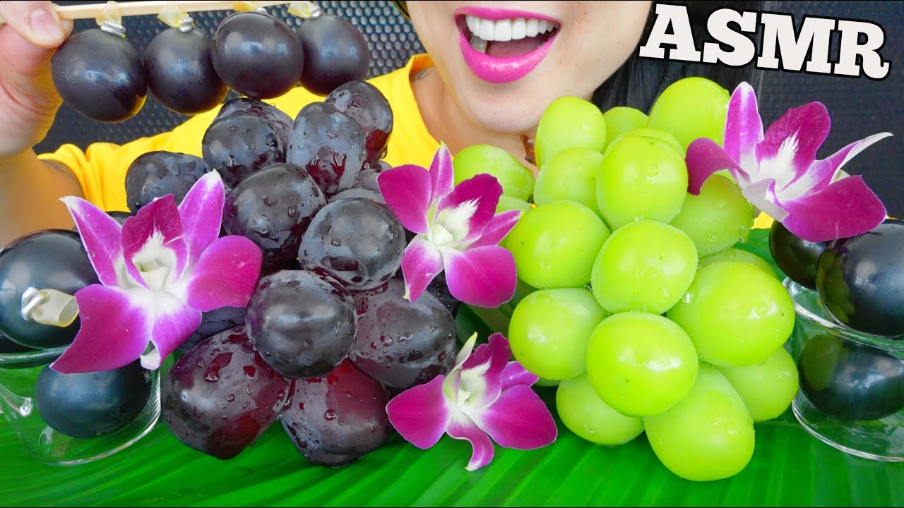 ASMR FRESH KYOHO JAPANESE GRAPES + JELLY (SNAPPING CRUNCHY EATING SOUNDS) NO TALKING | SAS-ASMR