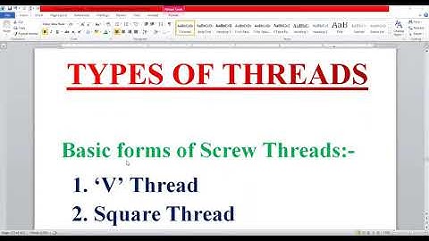 Types of Threads
