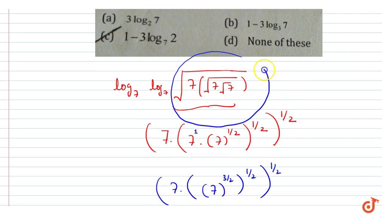 log 7log 7sqrt 7 sqrt 7sqrt 7 YouTube log-7log-7sqrt-7-sqrt-7sqrt-7-youtube