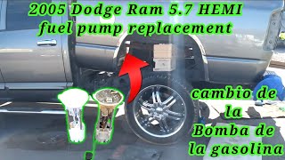 2005 Dodge Ram 5.7 HEMI Cómo cambiar la bomba de la gasolina quitando la caja (fuel pump replacement