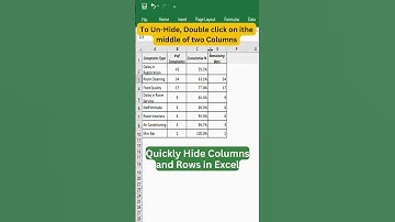 Quickly Hide Rows and Columns in Excel #shorts