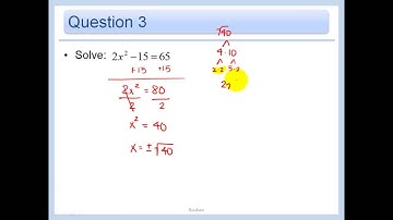 4.5 - Solving Quadratic Equations by Finding Square Roots