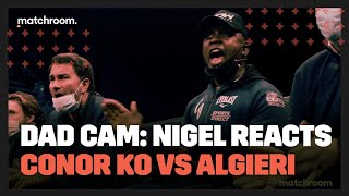 Nigel Benn’s ringside reaction to Conor Benn vs Chris Algieri round 4 KO