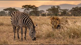 lion attacks zebra in a safari but the end is most unexpected