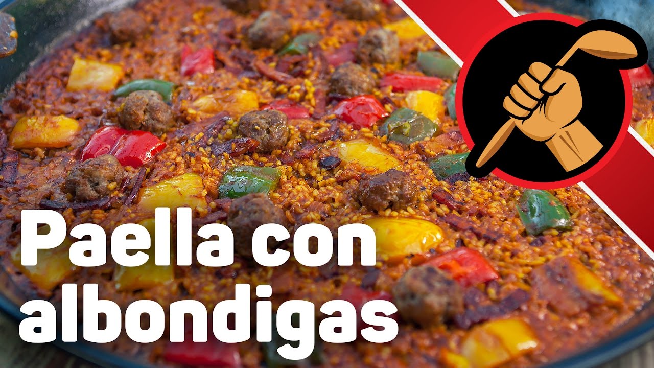 ⁣Испанская паэлья с фрикадельками paella con albondigas