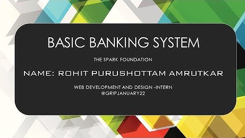 Basic Banking System using Html css PHP | #thesparkfoundation #intern  #GRIPJANUARY22
