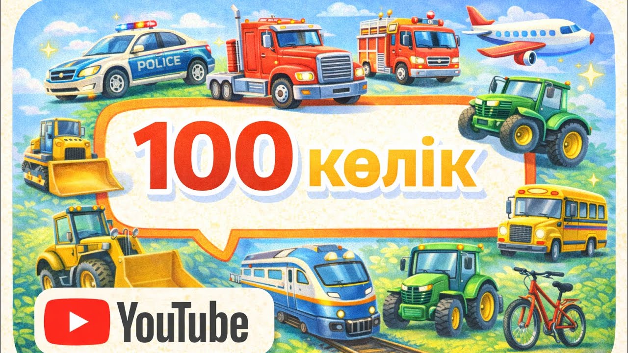 100 КӨЛІК 🚗 | Балаларға арналған көліктерді үйрену | Қазақша   