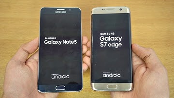 Samsung Galaxy Note 5 Android 7.0 Nougat vs Galaxy S7 Edge Android 7.0 Nougat - Speed Test! (4K)