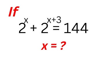 Solving A Beautiful Exponential Equation 2^x+2^x+3=144 @olustatmathclass7999