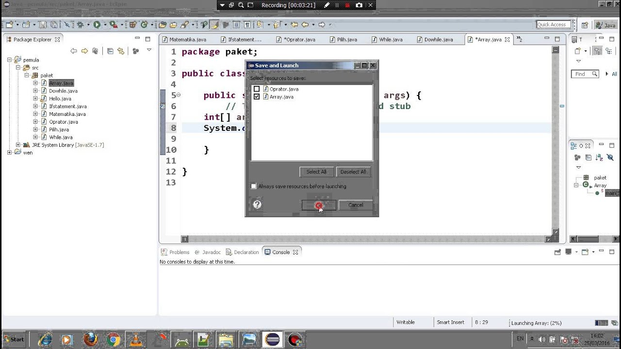 Tutorial java dasar part 9 array - YouTube