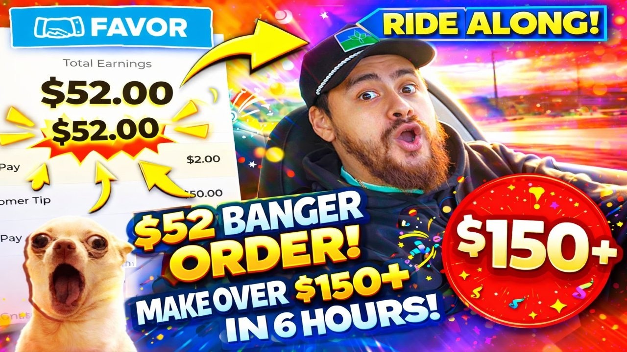 Favor Ride $52 FAVOR ORDER! Gig Work Ride Along | Made $150+ in 6 Hours - YouTube