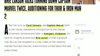 Brie larson turned down captain marvel twice