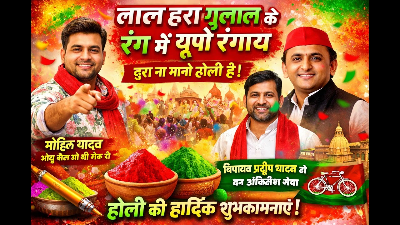 लाल हरा गुलाल के रंग में यूपी रंगाय | मोहित यादव अंशु भैया होली स्पेशल 2026 | औरैया इटावा दिबियापुर