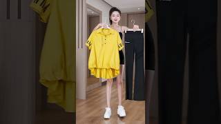 Yellow Top And Black Pent