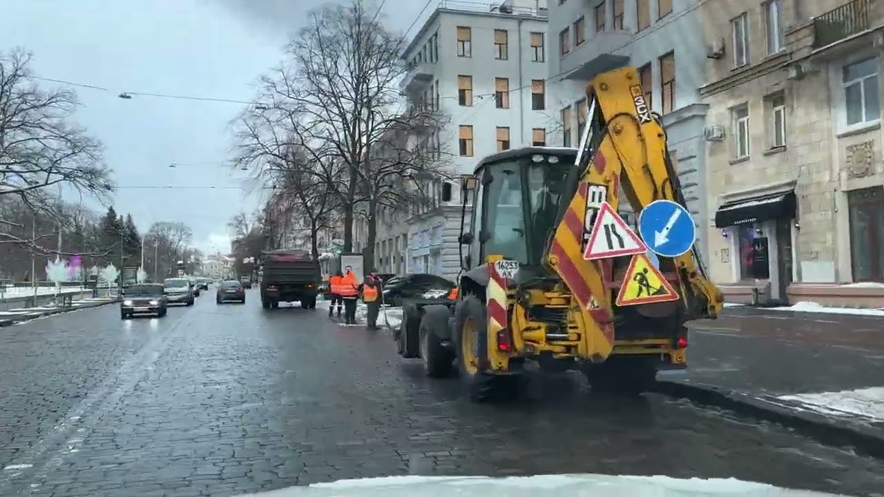 POV Winter City Drive | No Talking | Calm Real Road Sounds