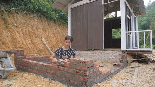 Trieu Thi Ca Building New Life, Continue Building The Kitchen From Bricks and Cement, Poor Girl