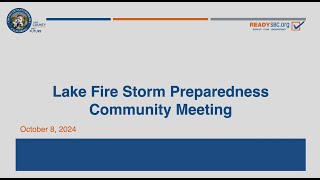 Lake Fire Storm Preparedness - Community Meeting 10/8/24