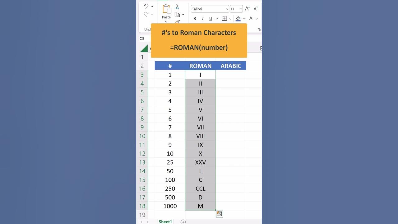 Quickly Convert to Roman Numerals Excel's ROMAN & ARABIC Functions