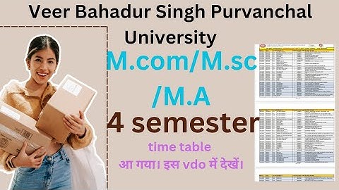ma/msc/mcom 4 semester exam time table #vbspuexamdate