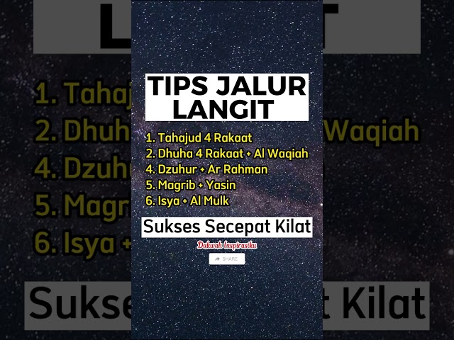 Dakwah Inspirasiku - Tips Jalur Langit - Sukses Secepat Kilat #kajianislam #shorts #storywa class=