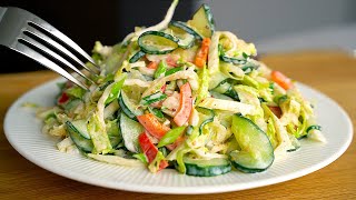 Eat this cucumber salad for dinner every day and you will lose belly fat!