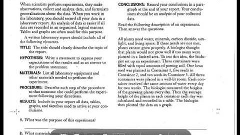 Writing a Lab Report  Video Explanation 2 1 2 minutes 2