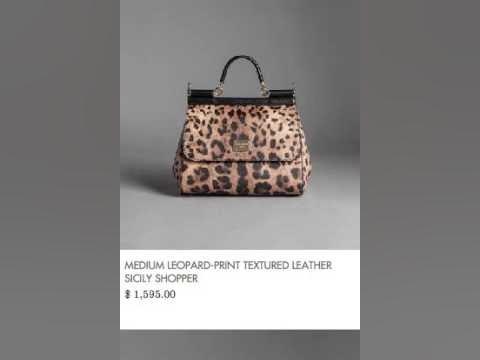 Dolce & Gabbana Sicily Medium Leopard Print Textured Leather Top