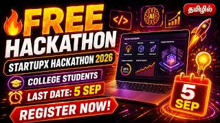 StartupX Hackathon 2026 🔥 Free Hackathon for College Students | Last Date 5 Sep | Register Now