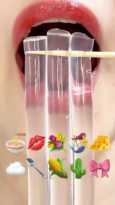 asmr JELLY EMOJI FOOD eating sounds(sped up)