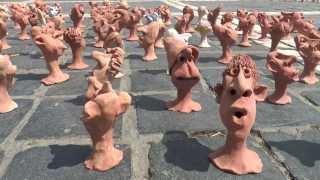 4000 figurines in a city square