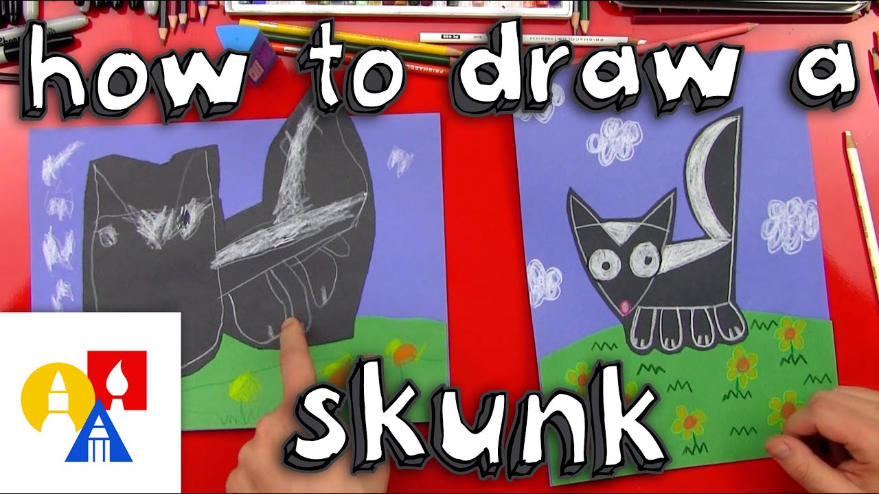 How To Draw A Skunk For Young Artists YouTube