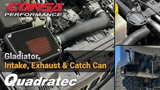 Corsa Performance Air Intake, Cat Back Exhaust & Oil Catch Can for Jeep Gladiator by Quadratec 10,159 views 1 month ago 8 minutes, 53 seconds