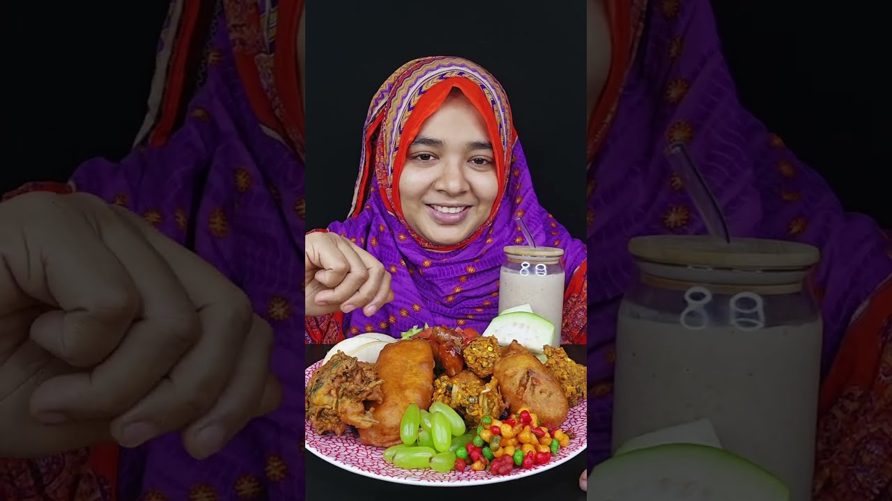Cooking & Eating 1st Iftar 2026 Different Types Pakoda,Diferent Fruits,Milkshake,Colours Bundi |Asmr