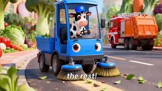 City Cleaning Vehicles Song for Kids | Fire Truck, Street Sweeper & Garbage Truck