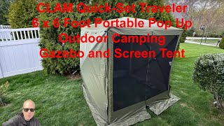 CLAM Quick-Set Traveler 6 x 6 Foot Portable Pop Up Outdoor Camping Gazebo Screen Tent Review