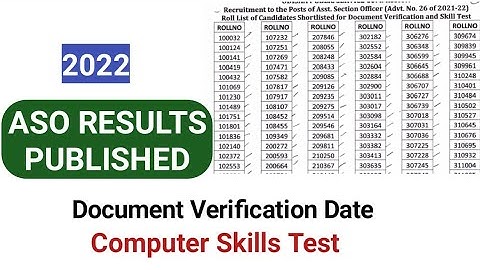 ASO Results 2022, Assistant Section Officer Results 2022