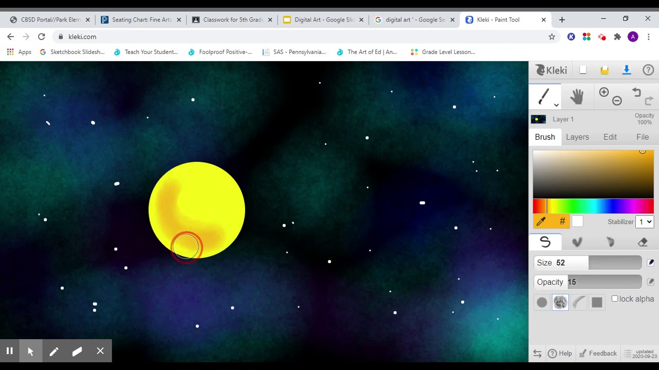 Draw a Galaxy in Kleki com 